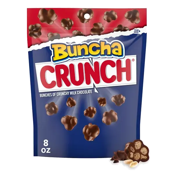 Candy, Pieces of Creamy Milk Chocolate with Crisped Rice, Resealable Bag