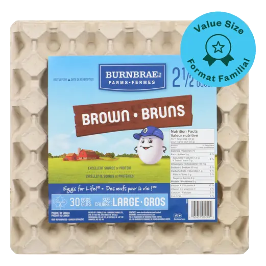 Brown Eggs Large Value Size 30 Count