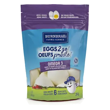 Eggs2Go Omega 3 Eggs Hard Boiled & Peeled 6 Count