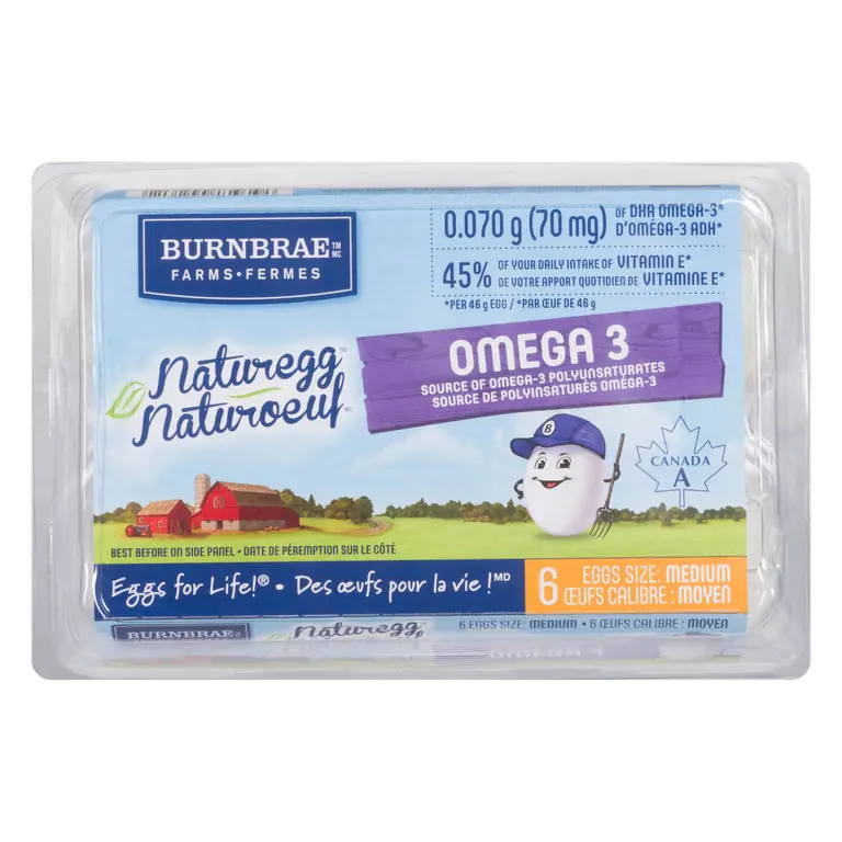 Naturegg Omega 3 Eggs Grade A Medium 6 Count