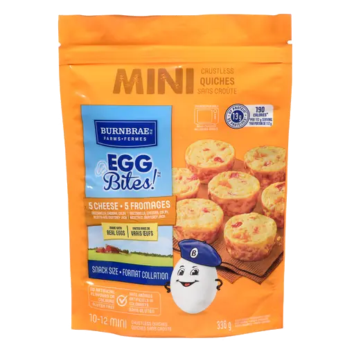 Frozen Egg Bites Mini Crustless 5 Cheese Quiche 336 g