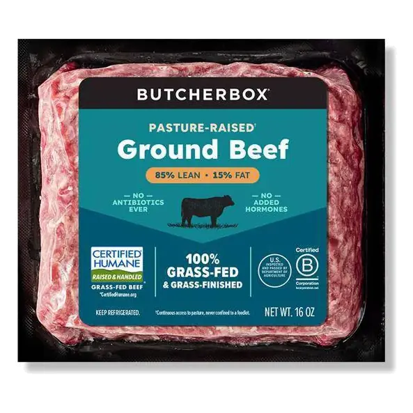 ButcherBox Grass Fed Ground Beef 85/15, 16oz