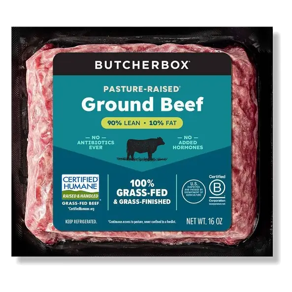 ButcherBox Grass Fed Ground Beef 90/10, 16oz