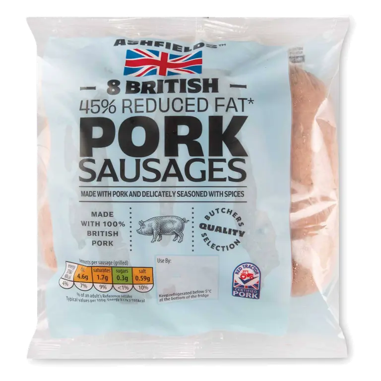 45% Reduced Fat* Pork Sausages 8 Pack