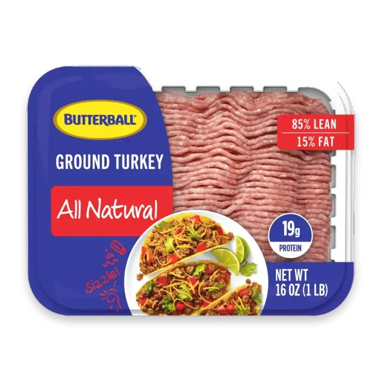 All Natural Fresh Ground Turkey, 85%/15%, 16oz, 1 Tray