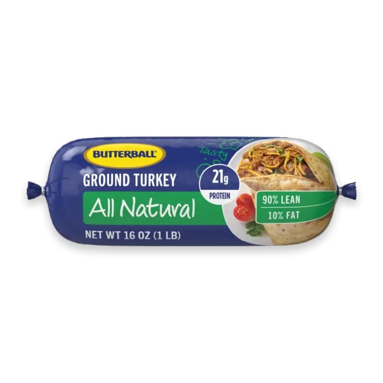 All Natural Fresh Ground Turkey, 90%/10%, 16oz, 1 Roll