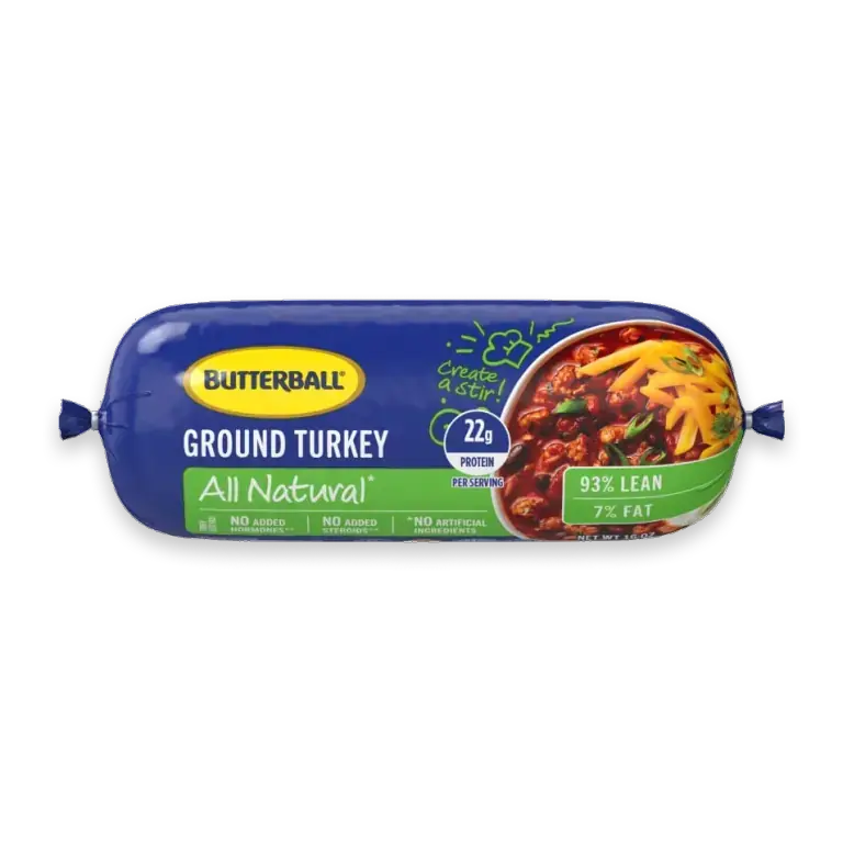 All Natural Fresh Ground Turkey, 93%/7%, 1 Roll