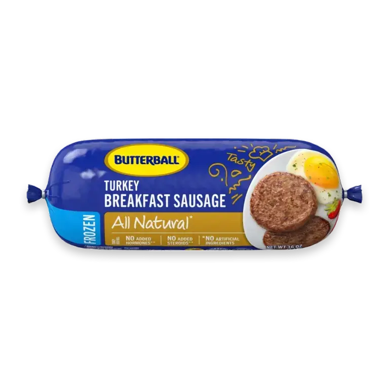 All Natural Frozen Turkey Breakfast Sausage, 16 oz Roll