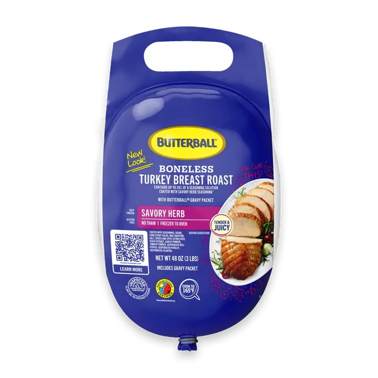 All Natural Frozen Turkey Breast Roast, Savory Herb, 3 lbs
