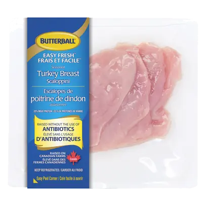 Turkey Breast Scaloppini Seasoned Boneless Skinless