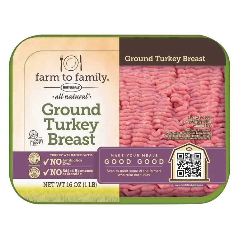 Butterball Farm to Family Ground Turkey Breast, 16oz