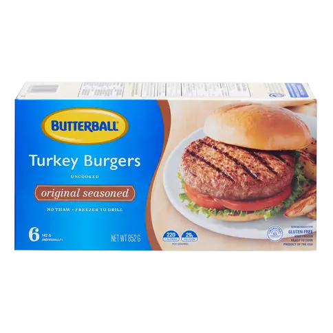 Frozen Turkey Burgers 6 Patties 852 g