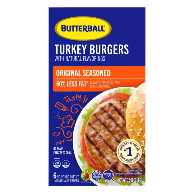 Turkey Burgers Original Seasoned - 6 ct Frozen
