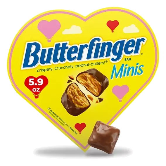 Crispy Crunchy Peanut-buttery Bars Heart box - Valentine's Day - 5.9oz
