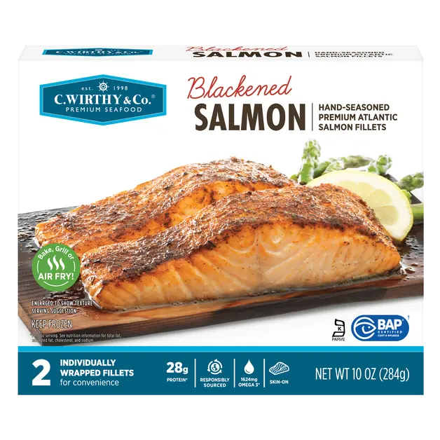 & Co. Skin-On Blackened Atlantic Salmon Fillets - 2 ct Frozen