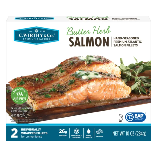 & Co. Skin-On Butter Herb Atlantic Salmon Fillets - 2 ct Frozen