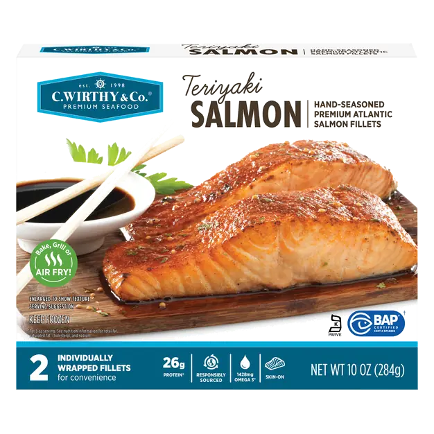 & Co. Skin-On Teriyaki Atlantic Salmon Fillets - 2 ct Frozen