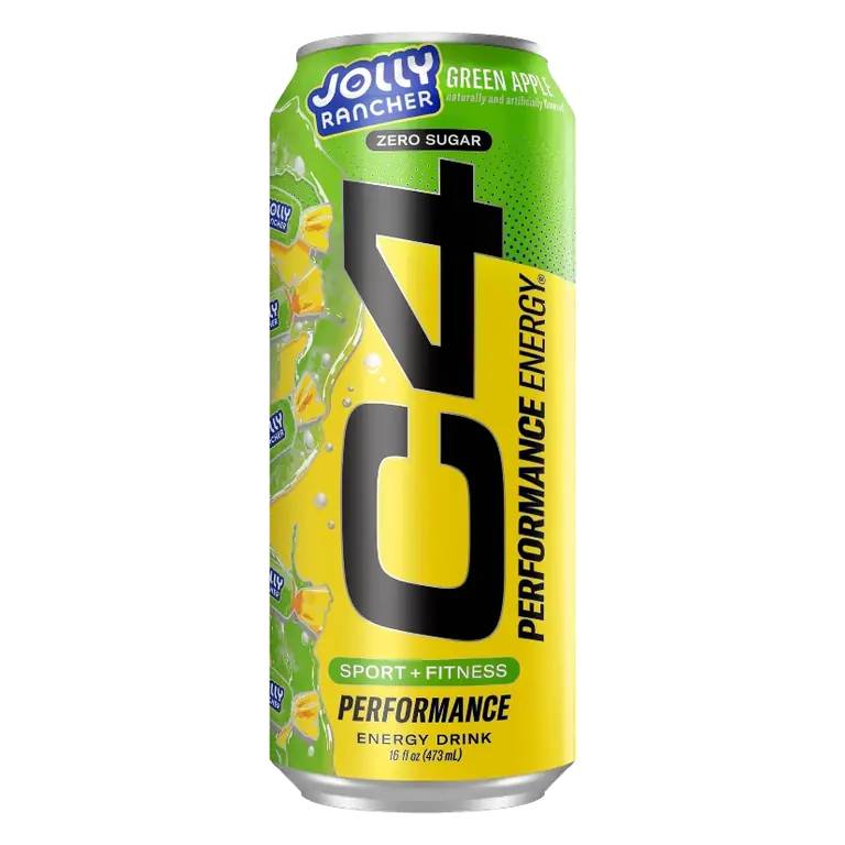 C4 Performance Jolly Rancher Green Apple Energy Drink, 16 fl oz: Caffeinated