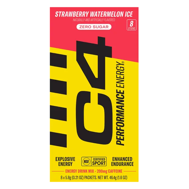 Zero Sugar Strawberry Watermelon Ice Energy Drink Mix - 8 ct