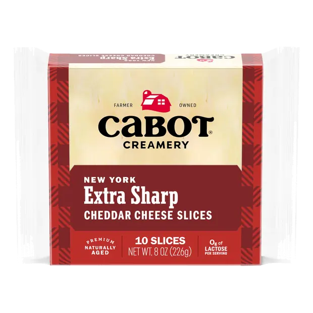 Aged New York Extra Sharp Cheddar Cheese Slices - 10 ct