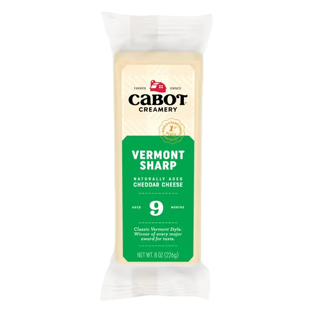 Aged Vermont Sharp White Cheddar Cheese Block