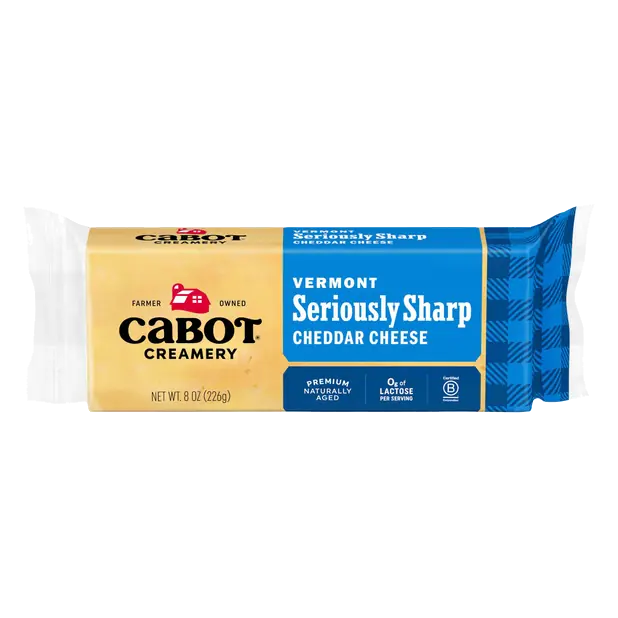 Creamery Aged Vermont Seriously Sharp Yellow Cheddar Cheese Block