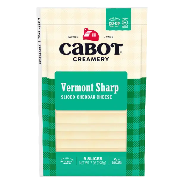 Creamery Aged Vermont Sharp Cheddar Cheese Slices - 9 ct