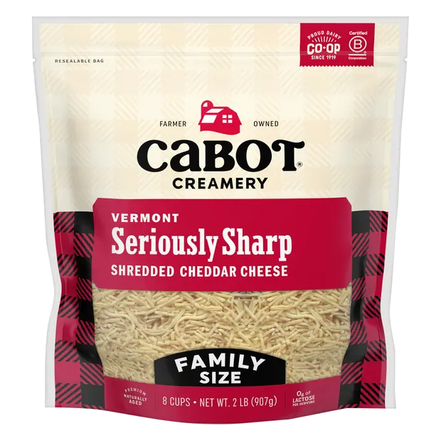 Creamery Shredded Vermont Seriously Sharp Cheddar Cheese