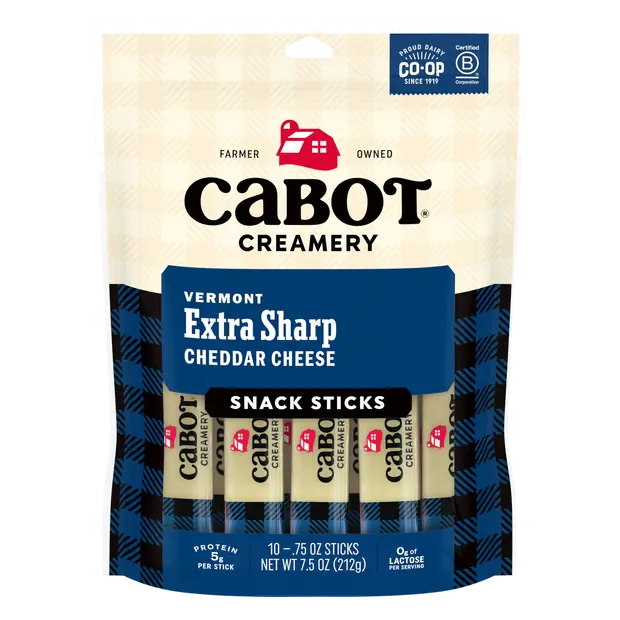 Vermont Extra Sharp Cheddar Cheese Snack Sticks - 10 ct