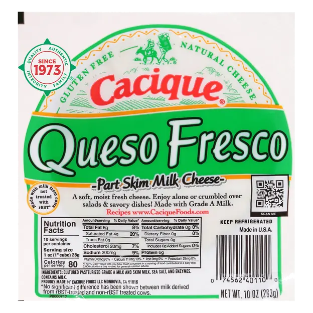 Queso Fresco Part Skim Cheese