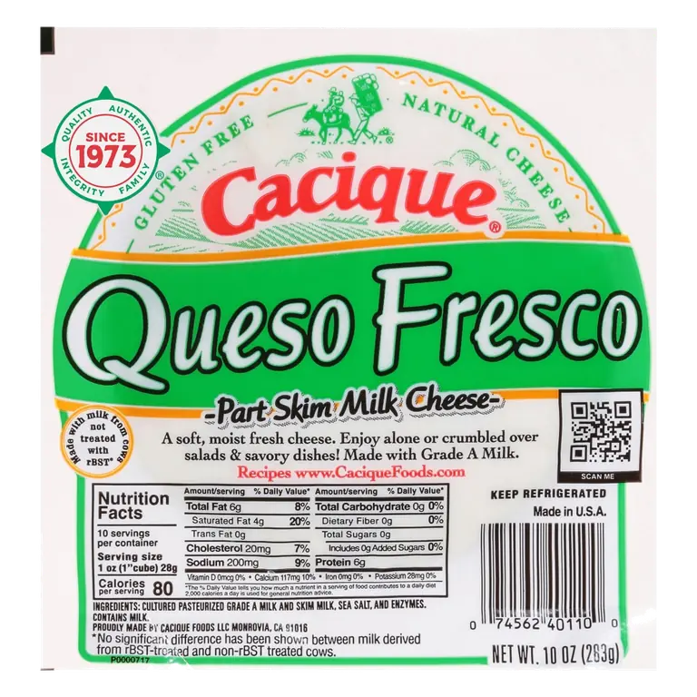 Queso Fresco Part Skim Milk Cheese