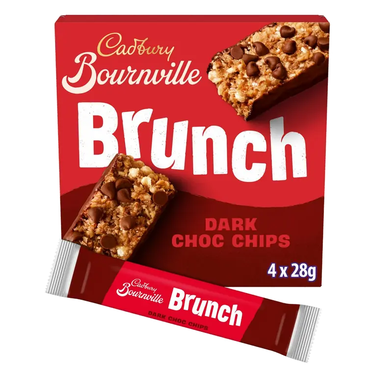 Bournville Brunch 4 x 28g Oats Dark Chocolate Chip Multipack Cereal Bars