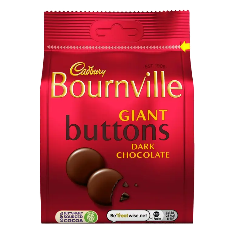 Bournville Dark Chocolate Giant Buttons Bag 100g