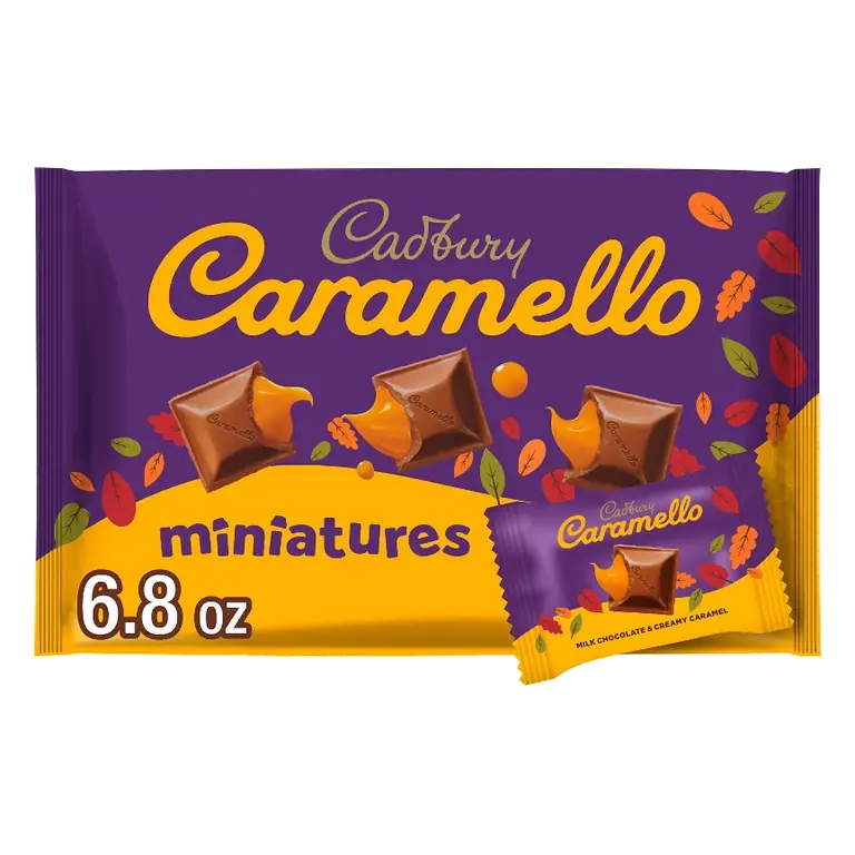 Cadbury Caramello Milk Chocolate and Creamy Caramel Halloween Candy Miniatures, 6.8oz