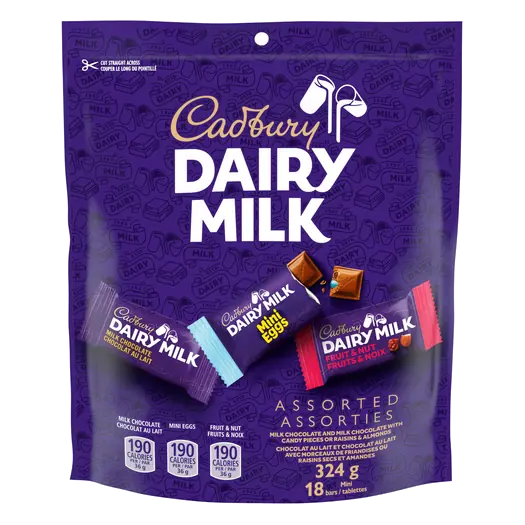 Dairy Milk Mini Chocolate Bars Assorted Bag Of 18 x 18 g 324 g
