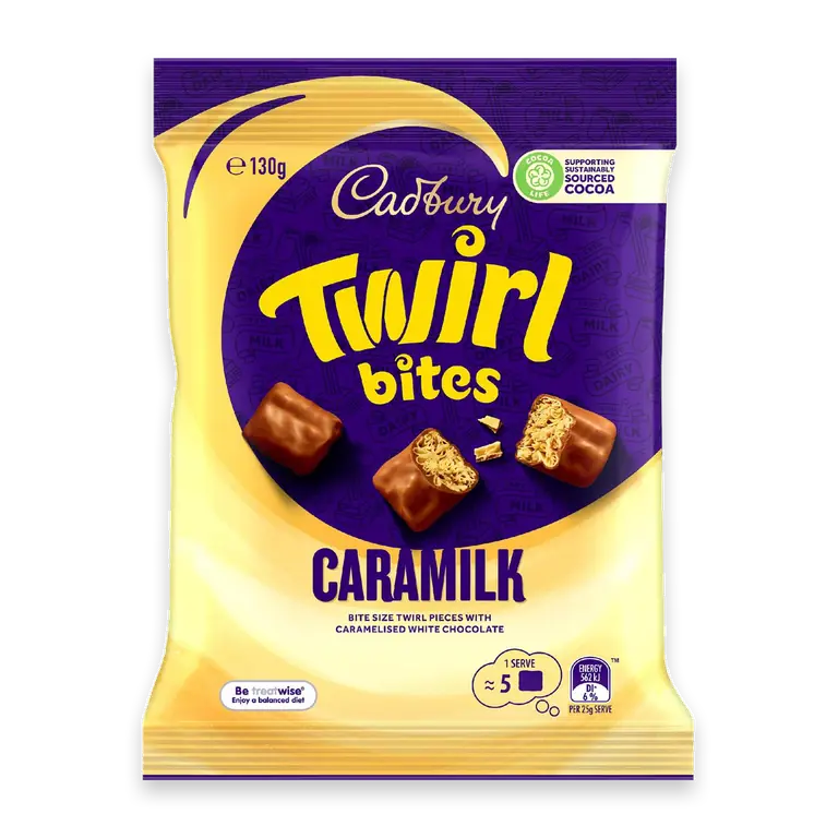 Caramilk Twirl Milk Chocolate Bites Snack & Share Bag