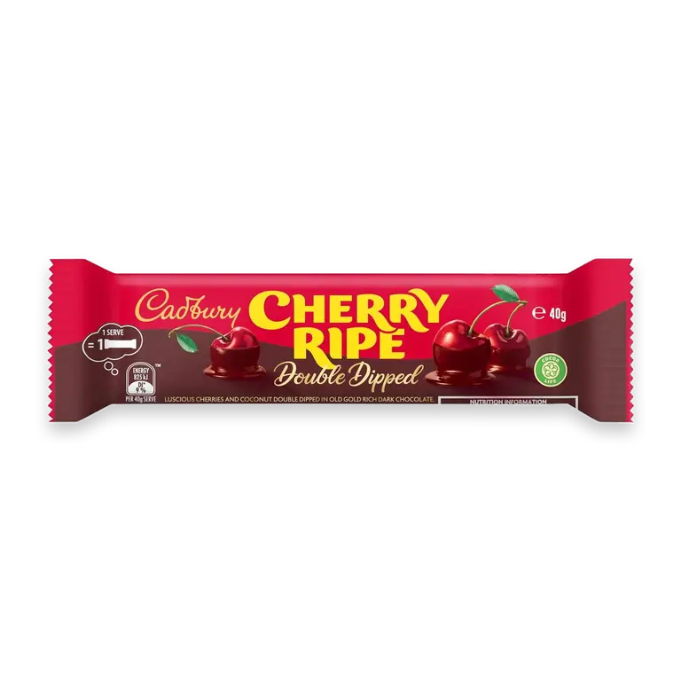 Cherry Ripe Double Dipped Dark Chocolate Bar