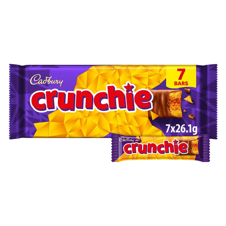 Cadbury Crunchie Chocolate Bar 7 Pack Multipack 182.7g (7 x 26.1g)