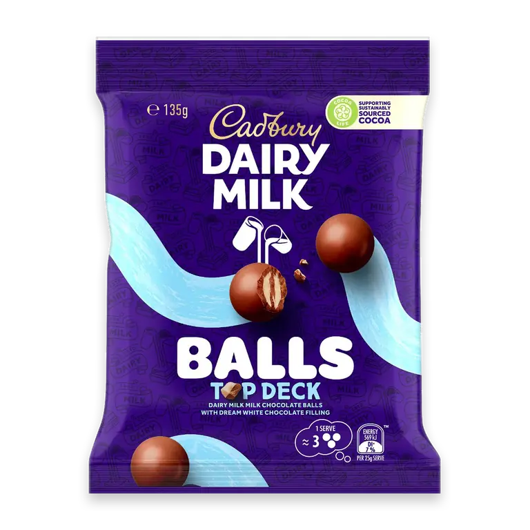 Dairy Milk Balls Top Deck Chocolate Snack & Share Bag