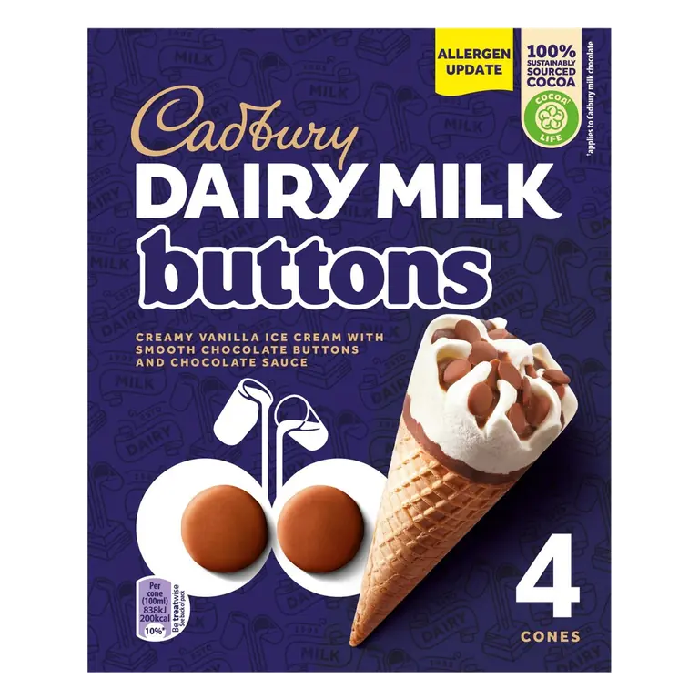 Dairy Milk Buttons Ice Cream Cones