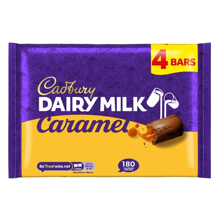 Dairy Milk Caramel Chocolate Bar 4 Pack Multipack