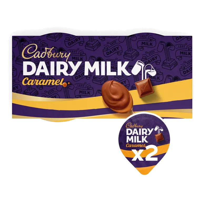 Cadbury Dairy Milk Caramel Creamy Milk Chocolate Dessert Pots 2 x 60g (120g)