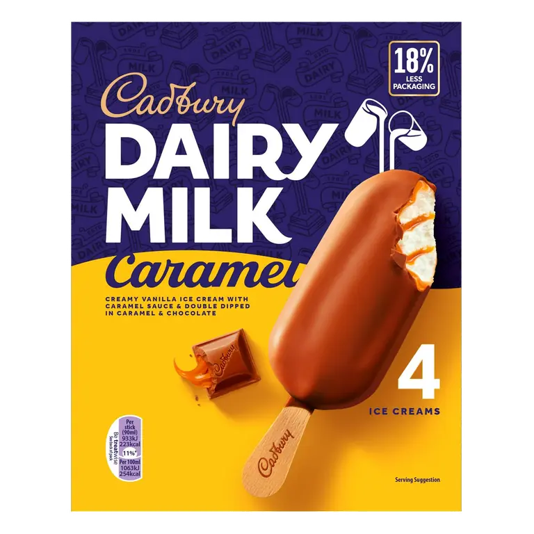 Dairy Milk Caramel Ice Cream 4x90ml
