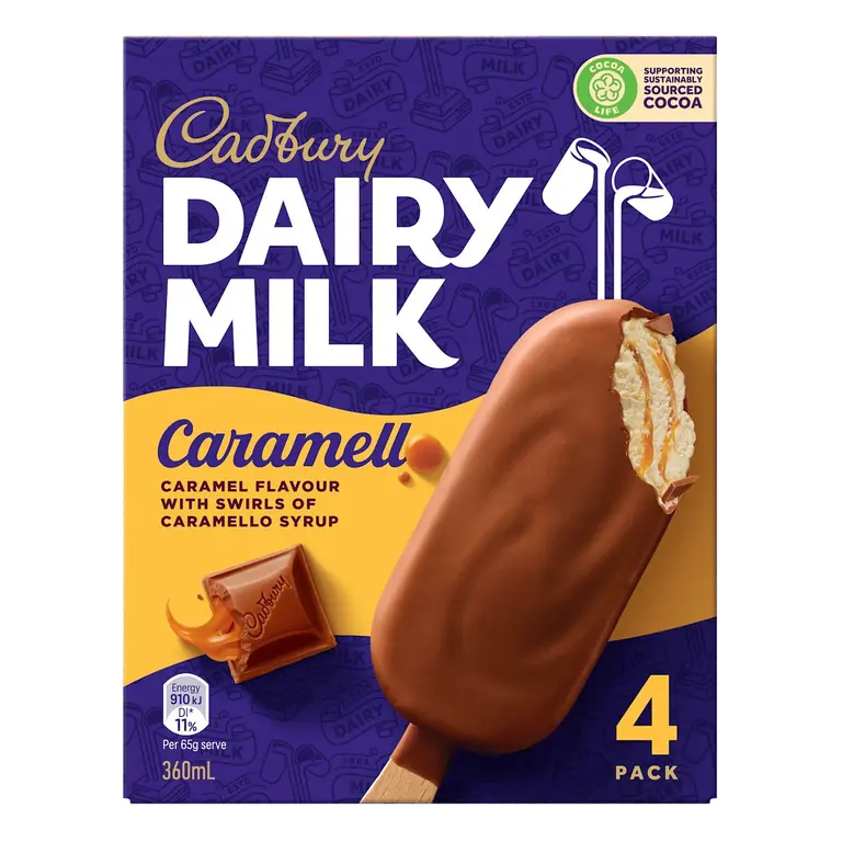 Dairy Milk Caramello Ice Cream Sticks