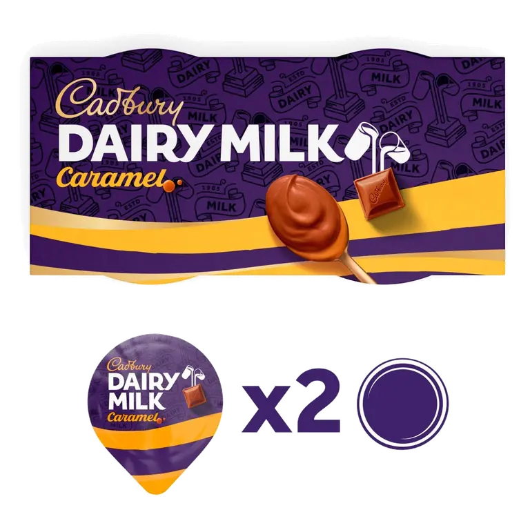 Dairy Milk Chocolate and Caramel Dessert Pots2x60g