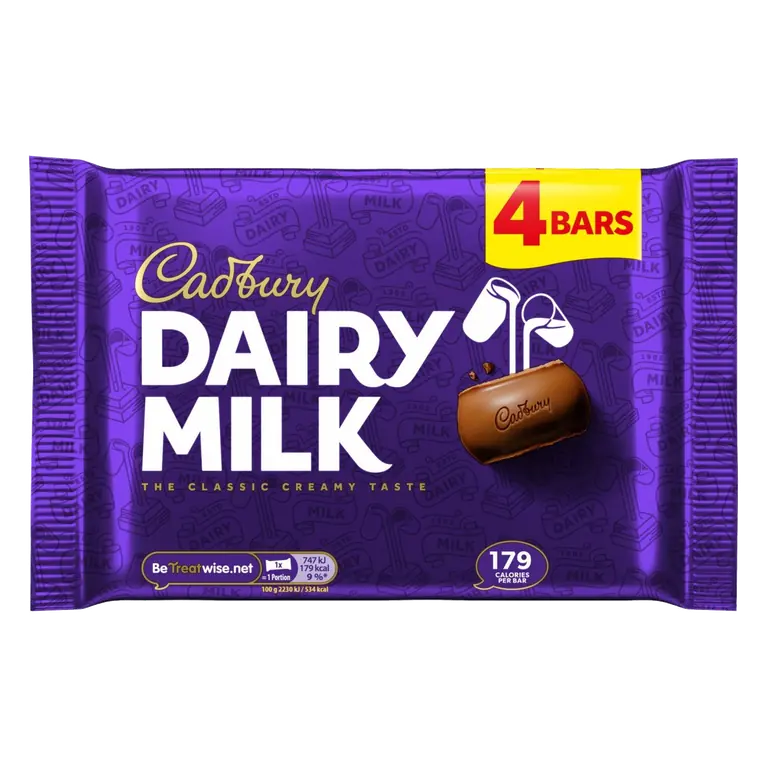 Dairy Milk Chocolate Bar 4 Pack Multipack