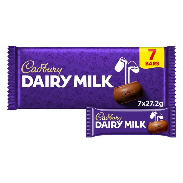 Cadbury Dairy Milk Chocolate Bar 7 Pack Multipack 190.4 g