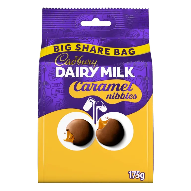 Dairy Milk Chocolate Caramel Nibbles Large Sharing Bag 175g