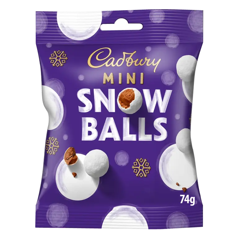 Cadbury Dairy Milk Chocolate Christmas Mini Snow Balls 74g