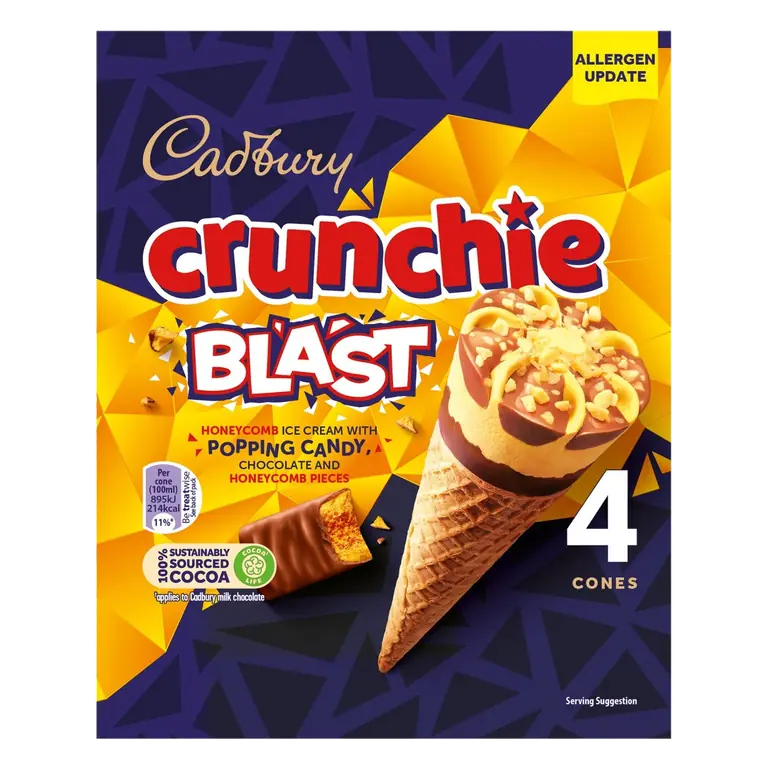 Dairy Milk Crunchie Ice Cream Cones